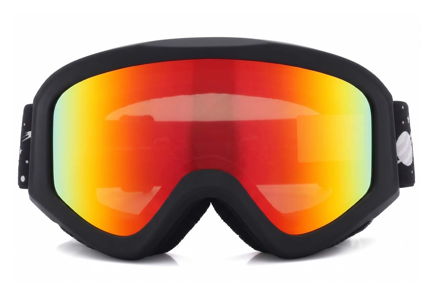 Irregular Black TPU Plastic Kids Ski Goggles #BS2019-0012