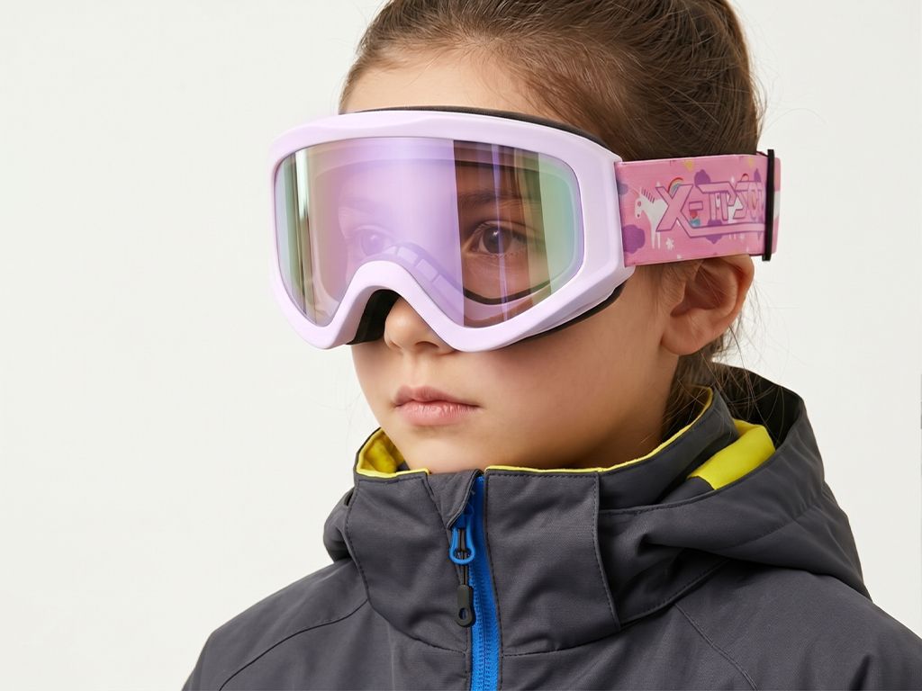 Irregular Purple TPU Plastic Kids Ski Goggles #BS2019-0014