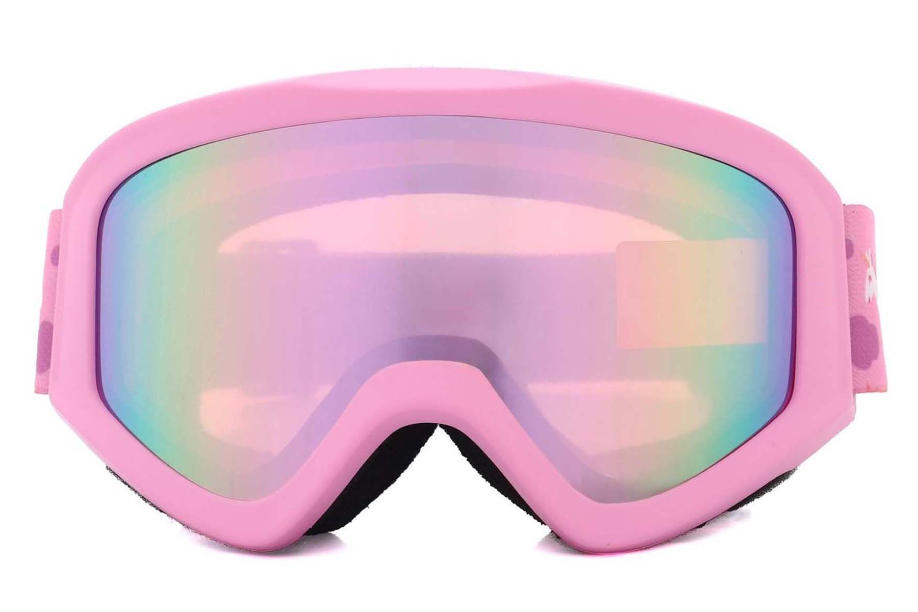 Irregular Pink TPU Plastic Kids Ski Goggles #BS2019-0015