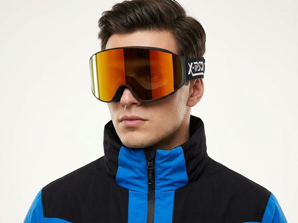Irregular Black TPU Plastic Magnetic Lens Ski Goggles #BS2019-0016