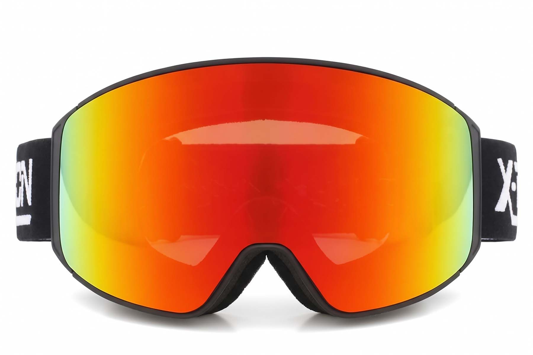 Irregular Black TPU Plastic Magnetic Lens Ski Goggles #BS2019-0016