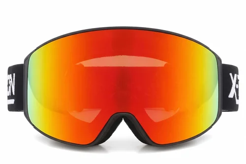 Unregelmäßige schwarze Skibrille aus TPU-Kunststoff mit magnetischer Linse #BS2019-0016