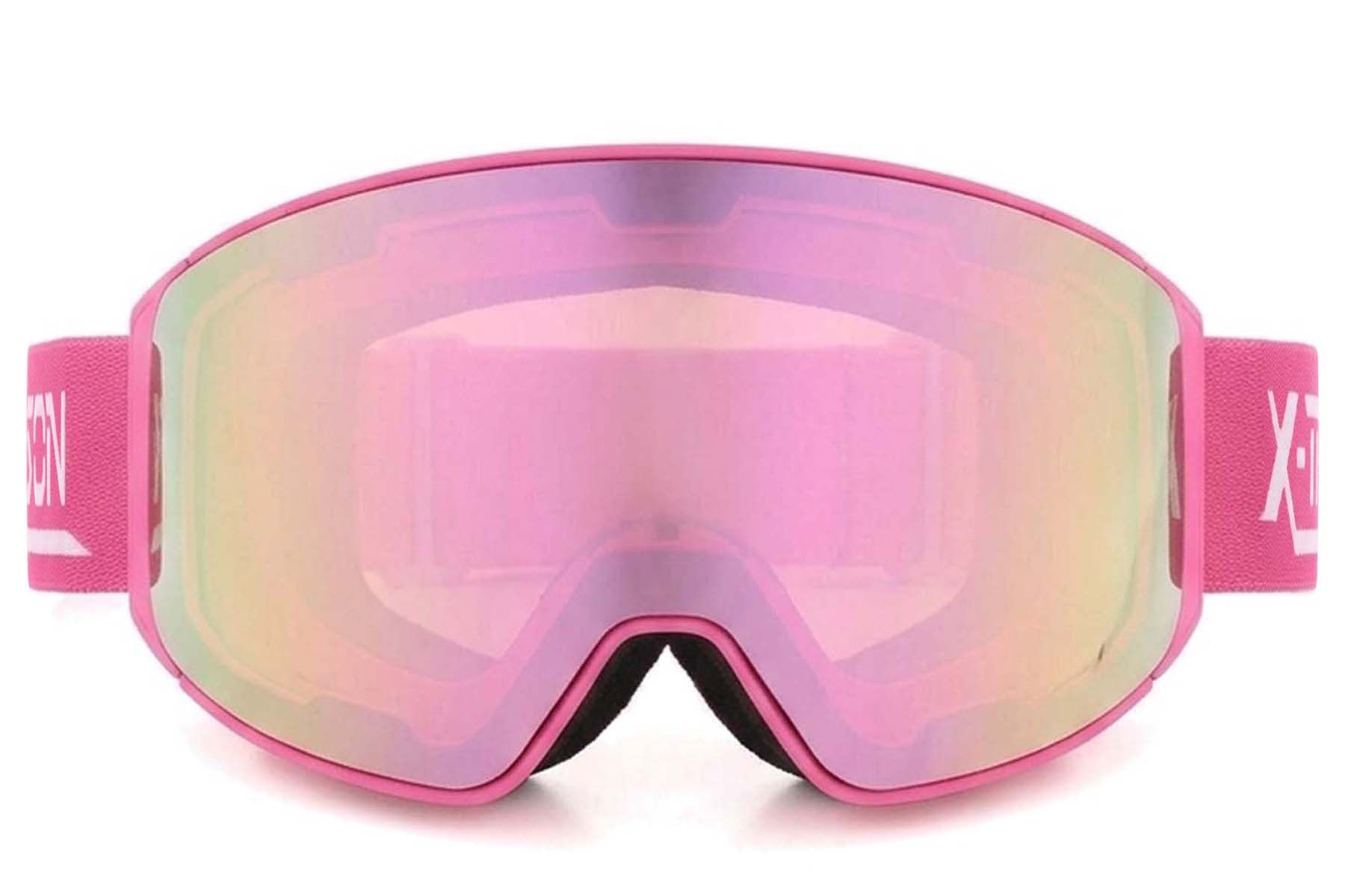 Irregular Pink TPU Plastic Magnetic Lens Ski Goggles #BS2019-0019