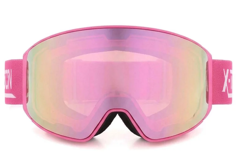 Irregular Pink TPU Plastic Magnetic Lens Ski Goggles #BS2019-0019
