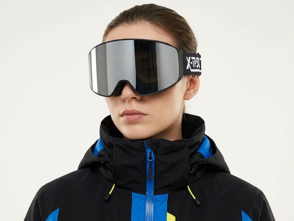 Irregular Black TPU Plastic Magnetic Lens Ski Goggles #BS2019-0020