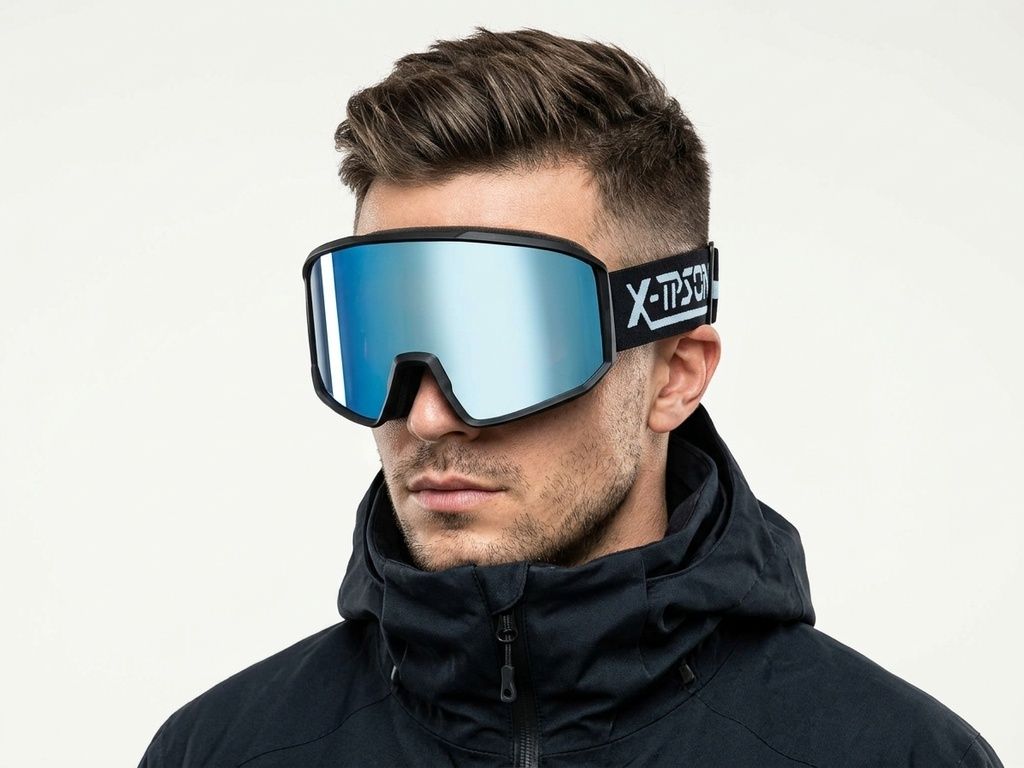 Irregular Black TPU Plastic Ski Goggles #BS2019-0022