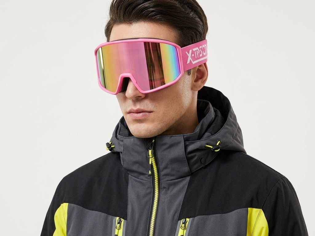 Irregular Pink TPU Plastic Ski Goggles #BS2019-0025