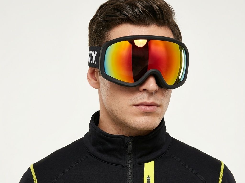 Irregular Black TPU Plastic Ski Goggles #BS2019-0026
