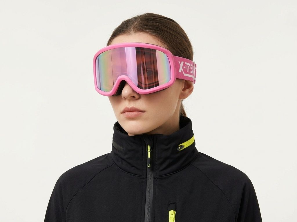 Irregular Pink TPU Plastic Ski Goggles #BS2019-0029