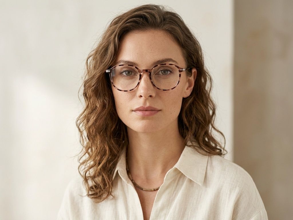 Lunettes ovales marron TR90 #BS218-0517