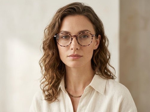 Lunettes ovales marron TR90 #BS218-0517