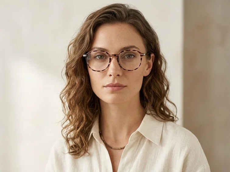 Lunettes ovales marron TR90 #BS218-0517