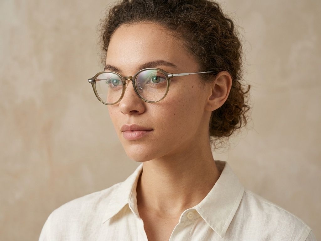 Ovale grüne TR90-Brille #BS218-0521