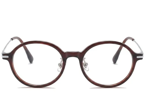 Lunettes ovales marron TR90 #BS218-0523