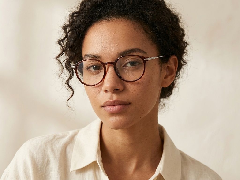 Lunettes ovales marron TR90 #BS218-0532