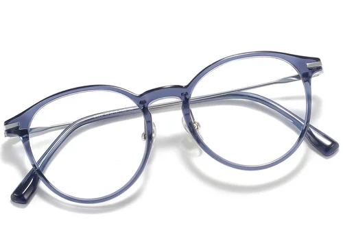 Lunettes ovales bleues TR90 #BS218-0533
