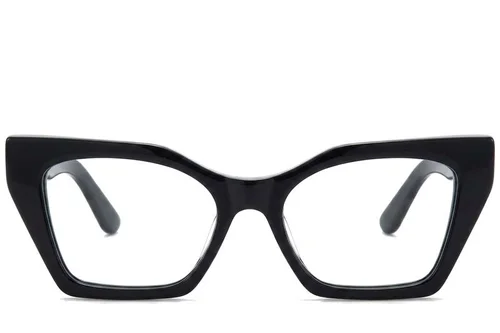 Lunettes papillon en acétate noir #BS218-0543