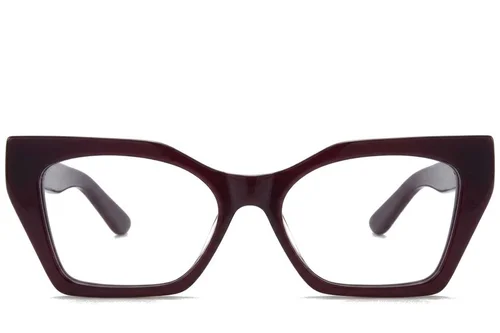 Lunettes papillon en acétate rouge #BS218-0544