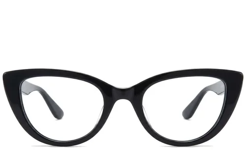Lunettes papillon en acétate noir #BS218-0548