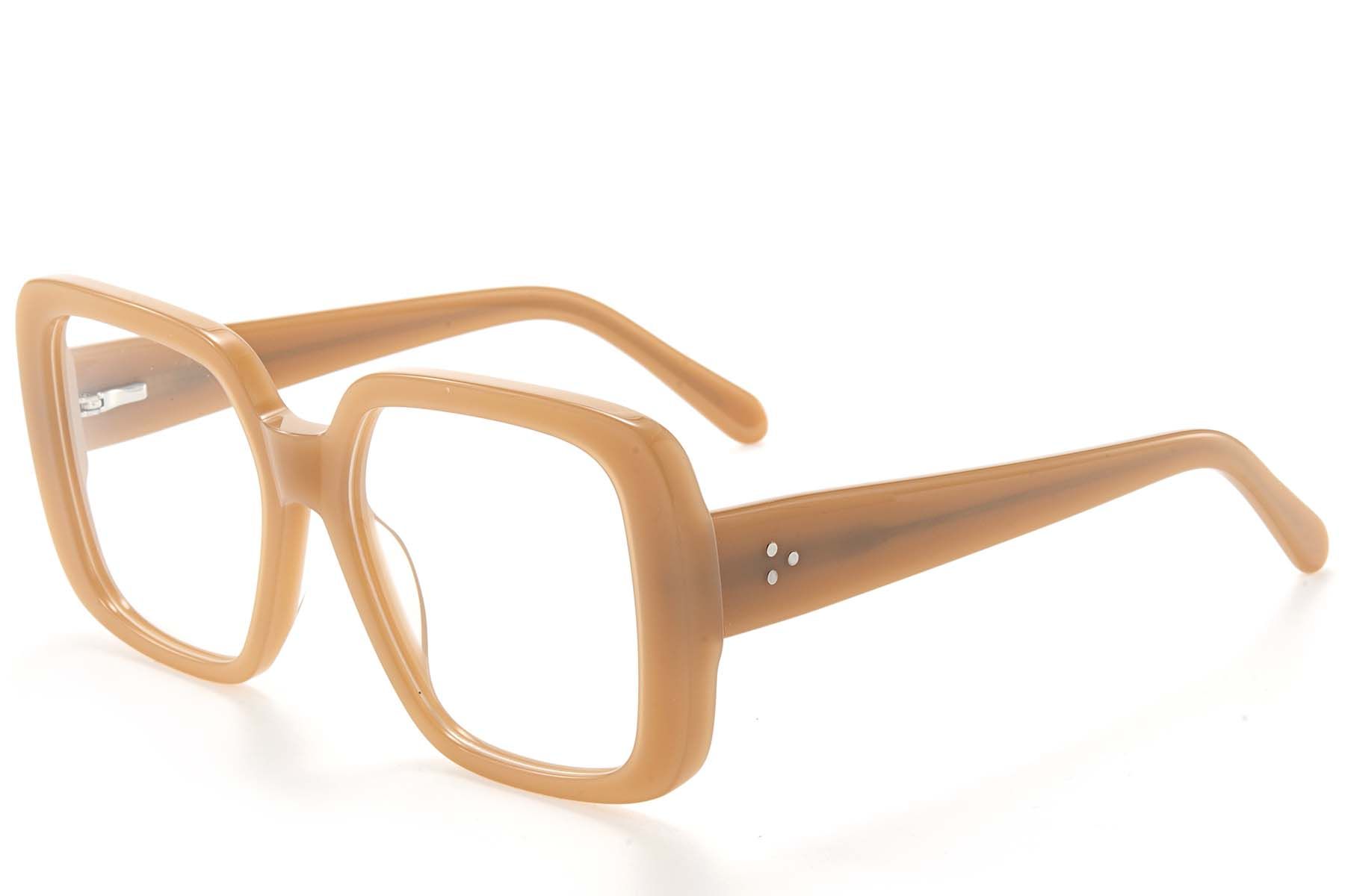 Rechteckige braune Acetatgläser #BS218-0556