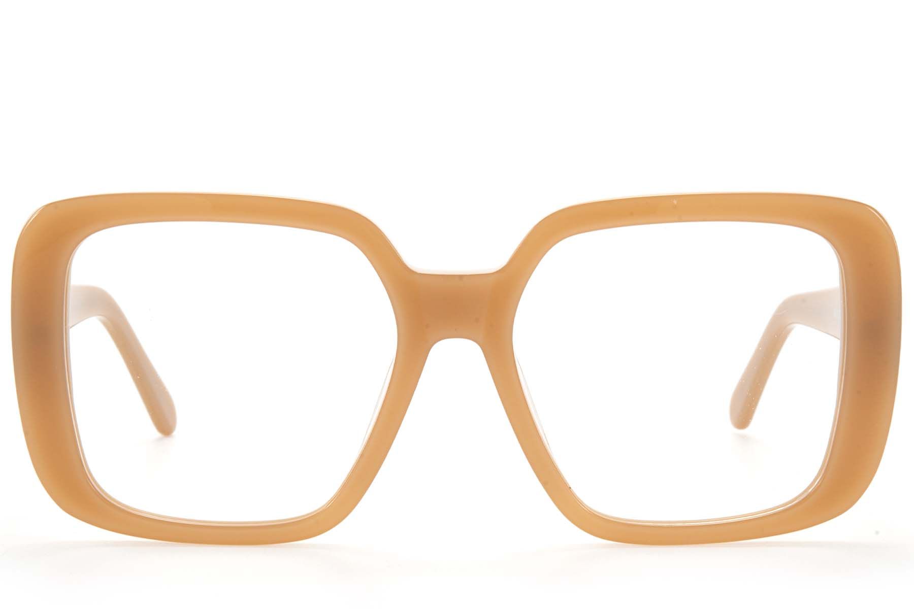 Rechteckige braune Acetatgläser #BS218-0556