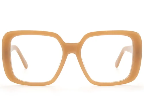 Lunettes rectangulaires en acétate brun #BS218-0556