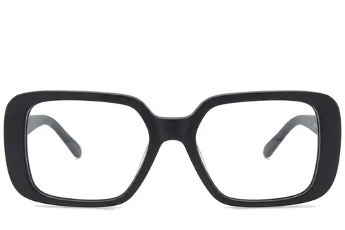Lunettes rectangulaires en acétate noir #BS218-0557