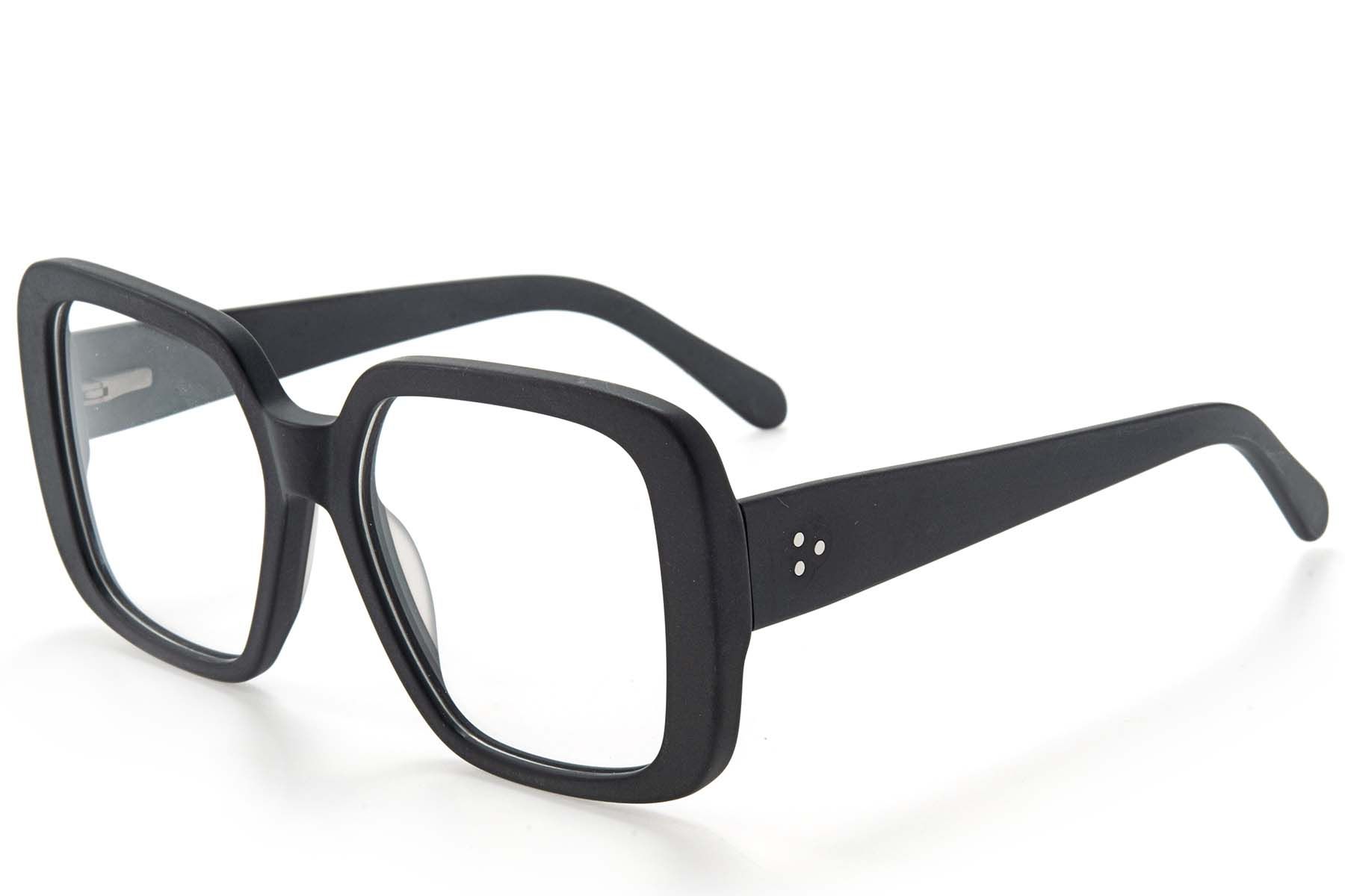Rectangular Black Acetate Glasses #BS218-0557