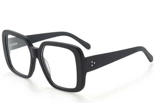 Lunettes rectangulaires en acétate noir #BS218-0557