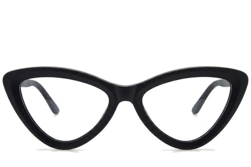 Occhiali in acetato nero a forma di farfalla #BS218-0562