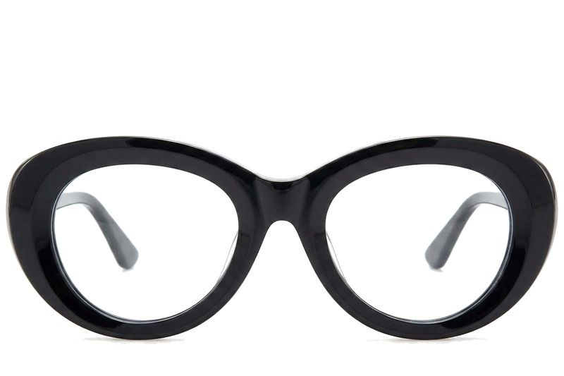 Occhiali ovali in acetato nero #BS218-0563