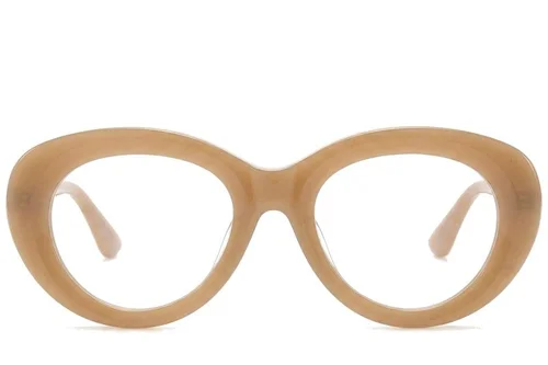 Lunettes ovales en acétate brun #BS218-0564