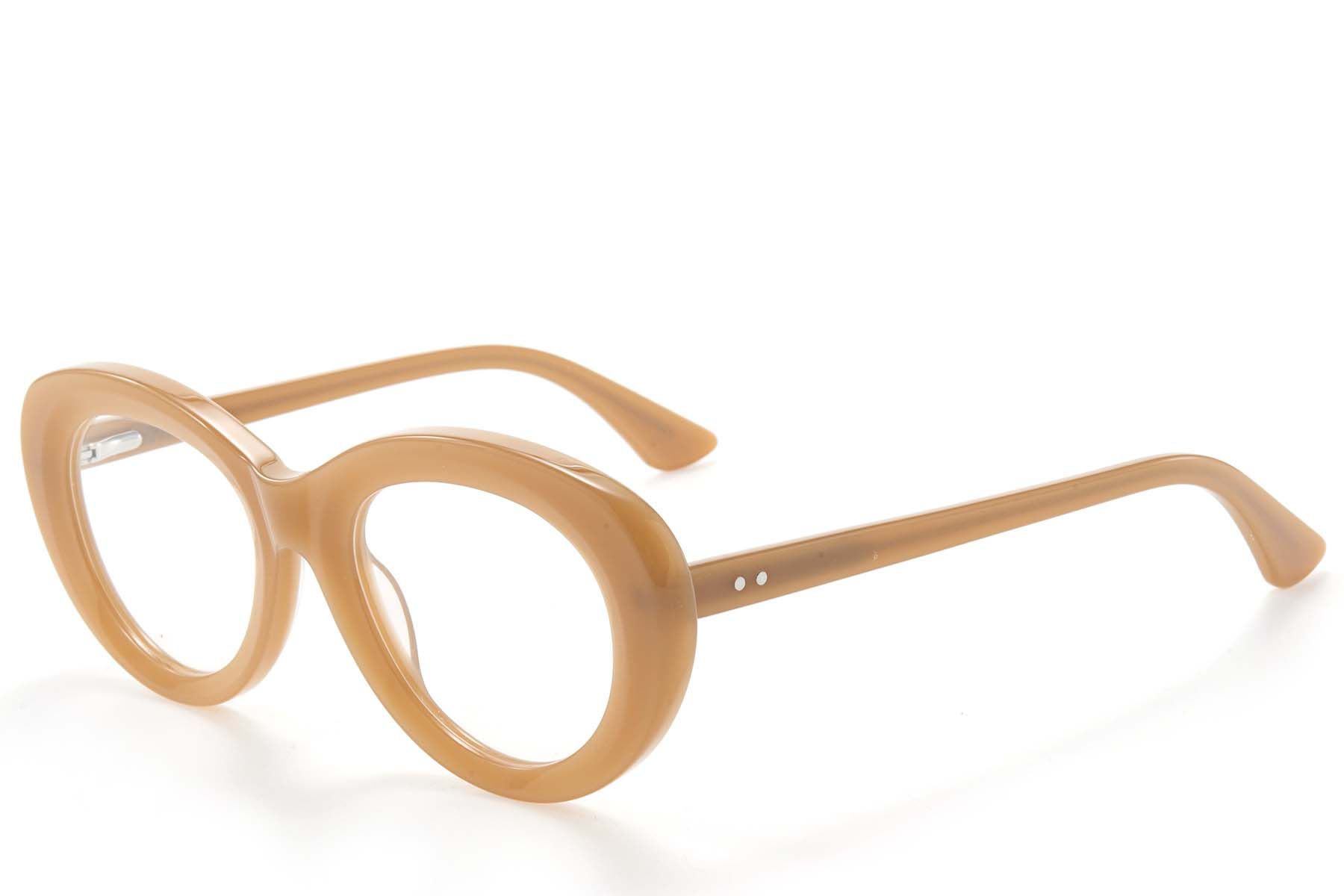 Oval Brown Acetate Glasses #BS218-0564