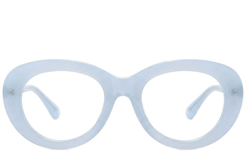 Occhiali ovali in acetato blu #BS218-0565