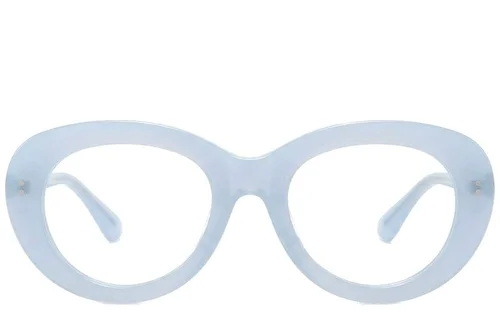 Lunettes ovales en acétate bleu #BS218-0565