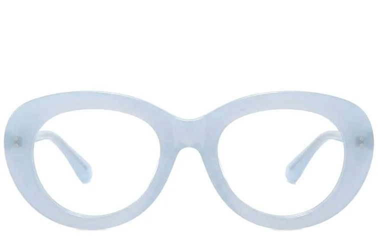 Occhiali ovali in acetato blu #BS218-0565