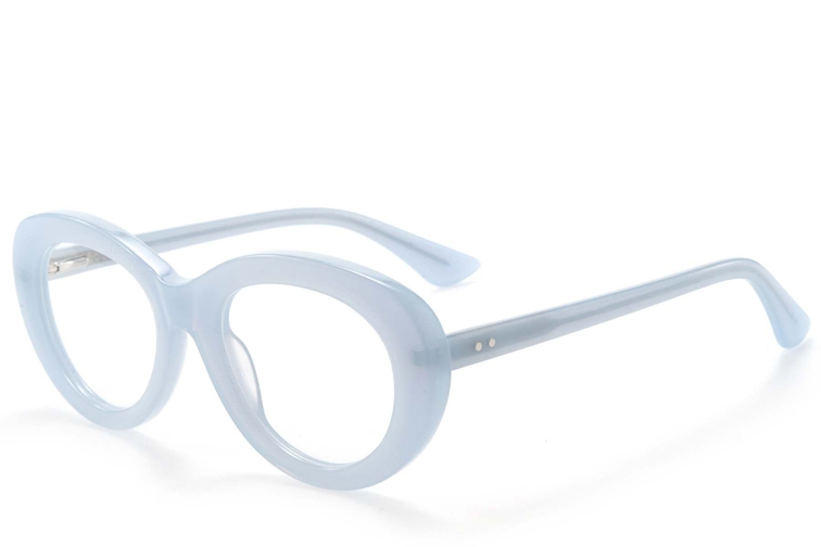 Oval Blue Acetate Glasses #BS218-0565