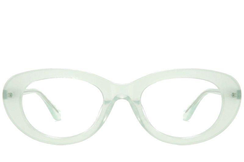 Oval Green Acetate Glasses #BS218-0566