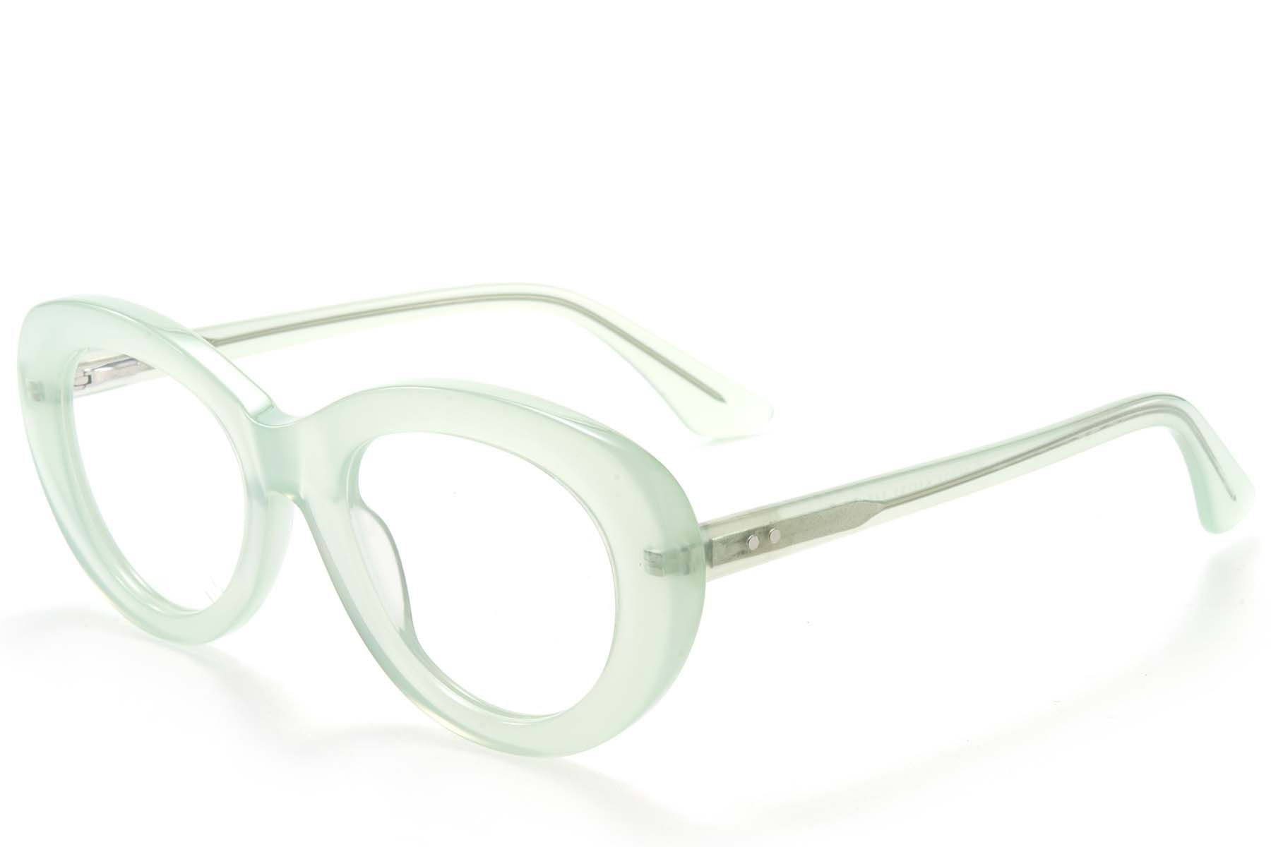 Oval Green Acetate Glasses #BS218-0566