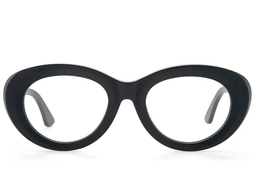 Lunettes ovales en acétate noir #BS218-0567