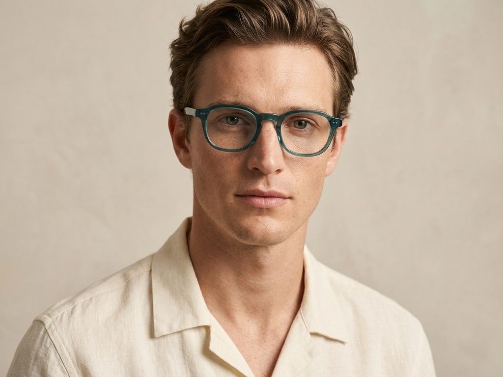 Oval Blue Acetate Glasses #BS218-0571