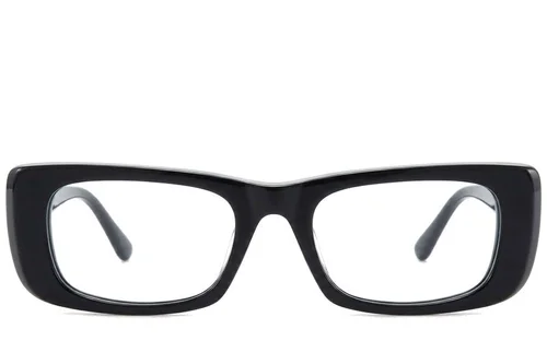 Lunettes rectangulaires en acétate noir #BS218-0573