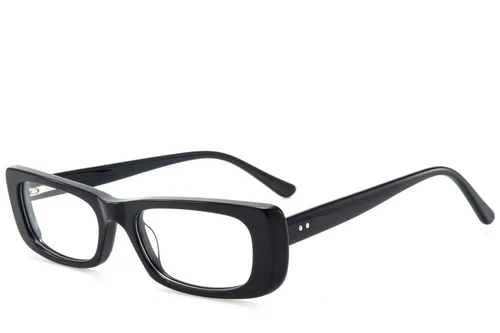 Lunettes rectangulaires en acétate noir #BS218-0573