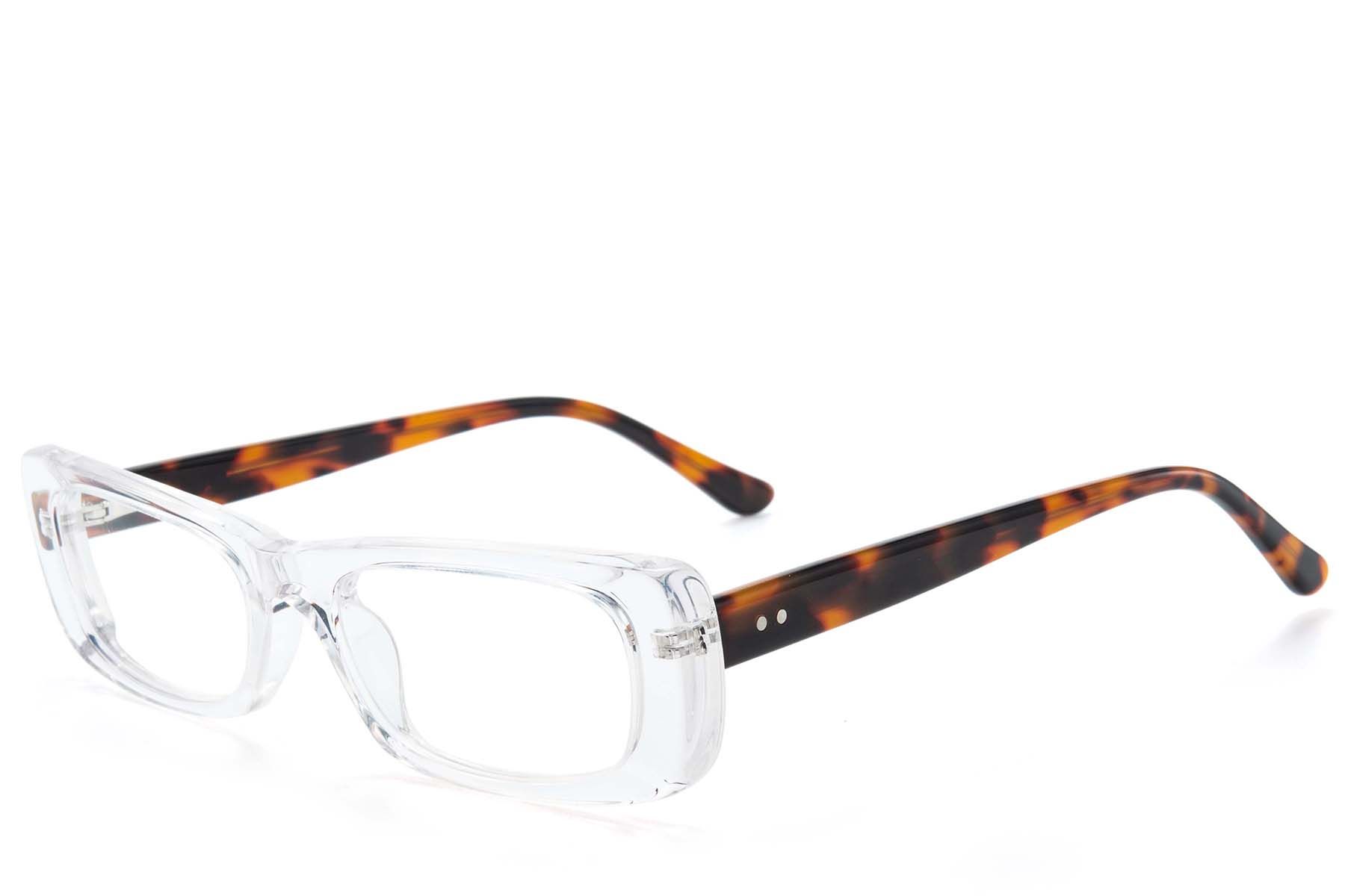 Rectangular Transparent Acetate Glasses #BS218-0574