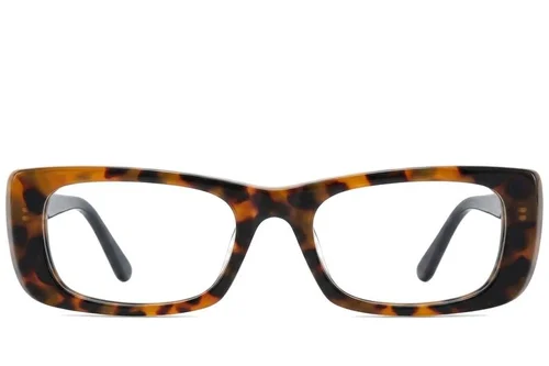 Lunettes rectangulaires en acétate écaille de tortue #BS218-0575