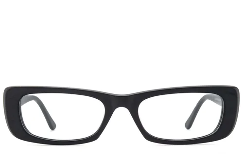 Lunettes rectangulaires en acétate noir #BS218-0577