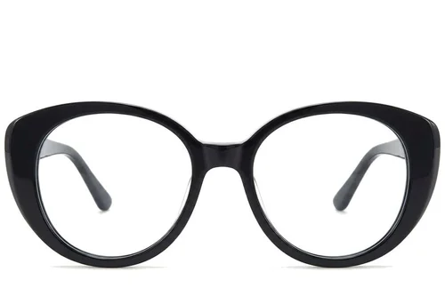 Lunettes papillon en acétate noir #BS218-0578