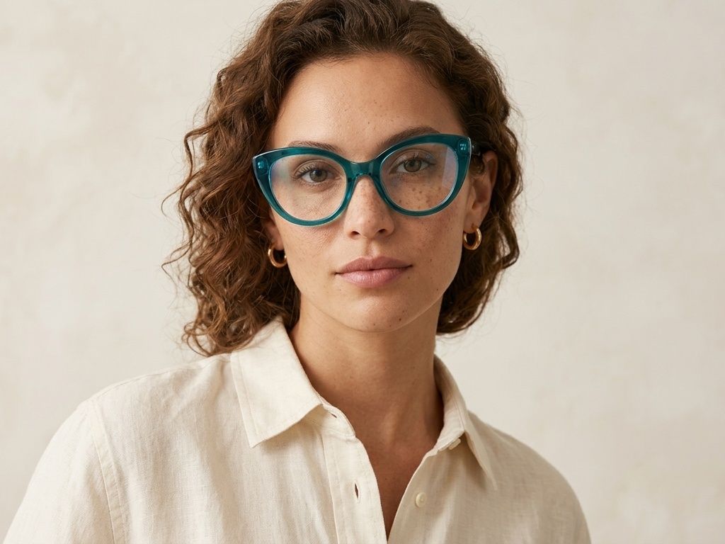 Occhiali in acetato blu farfalla #BS218-0581