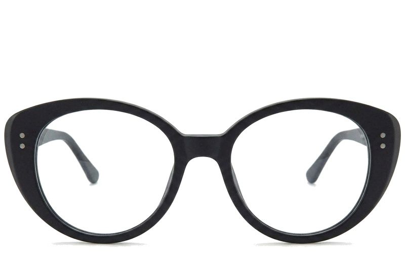 Occhiali in acetato nero a forma di farfalla #BS218-0582