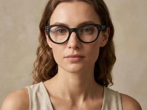 Lunettes papillon en acétate noir #BS218-0582